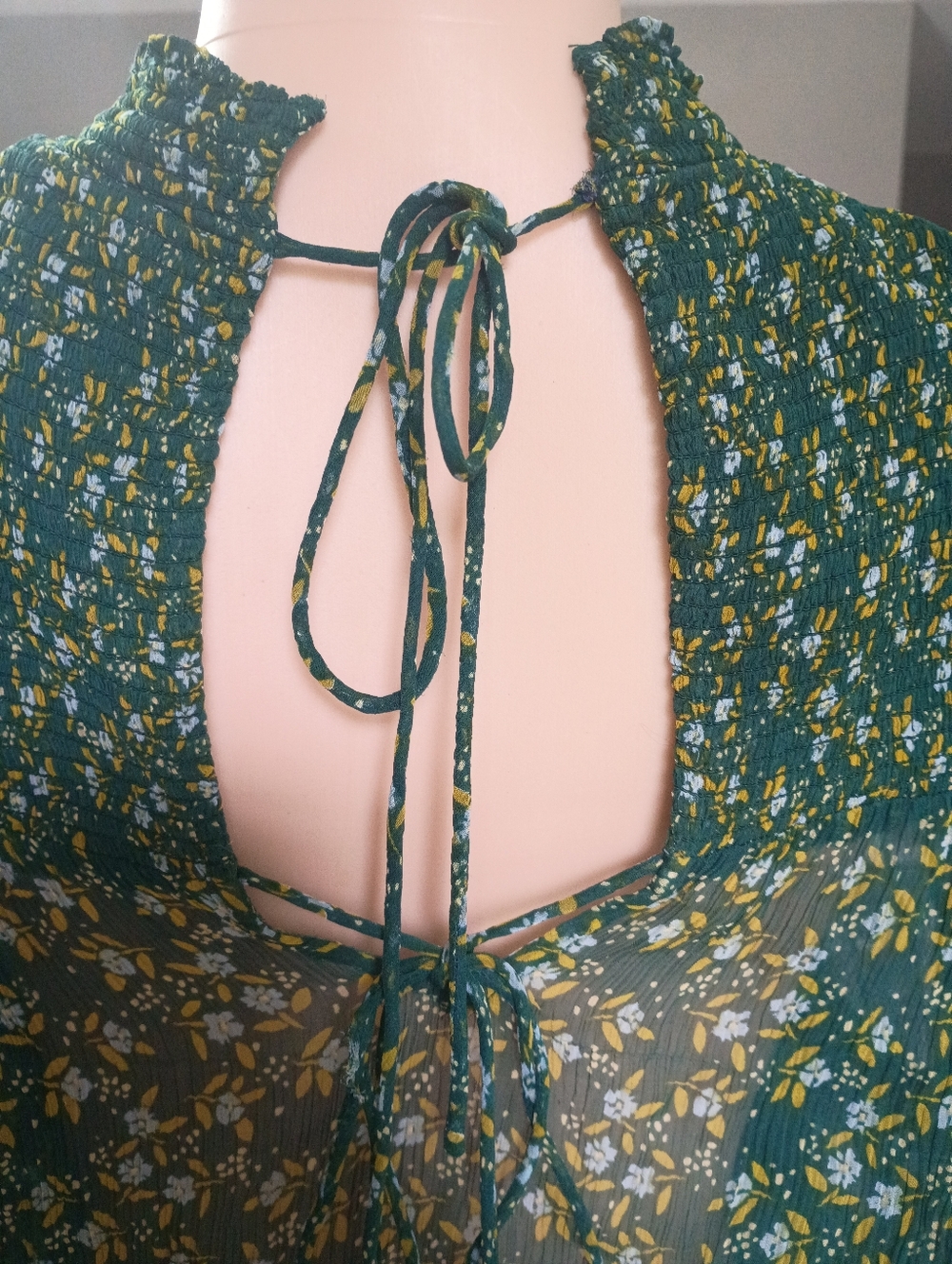 Free People Dark Green Floral Blouse - Picture 10 of 11
